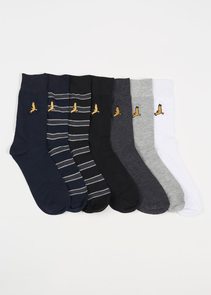 EMBROIDERED STRIPE MULTIPACK SOCKS