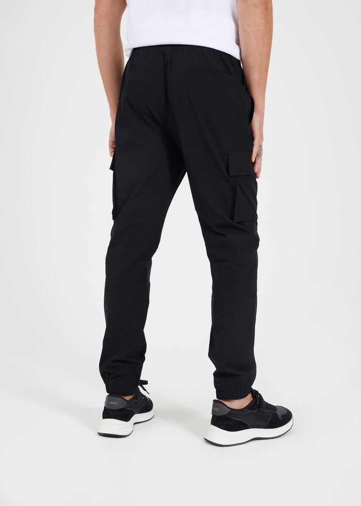 SLIM FIT CARGO TROUSERS, BLACK