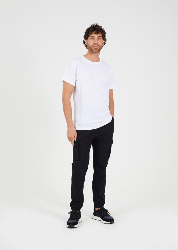 SLIM FIT CARGO TROUSERS, BLACK