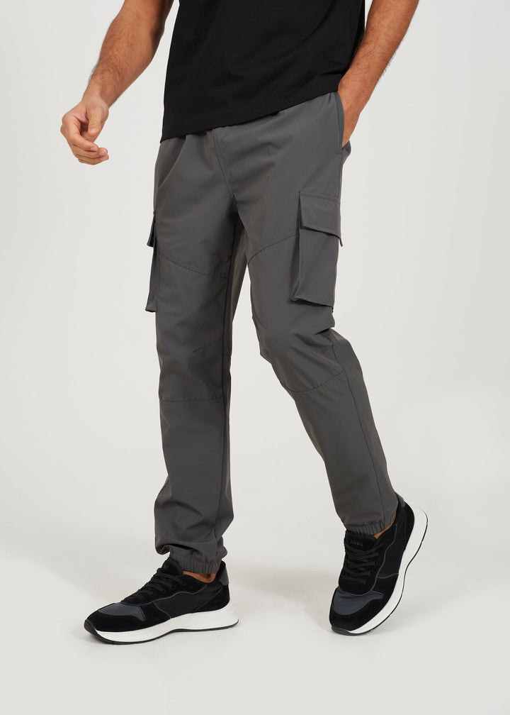 SLIM FIT CARGO TROUSERS, DARK GREY