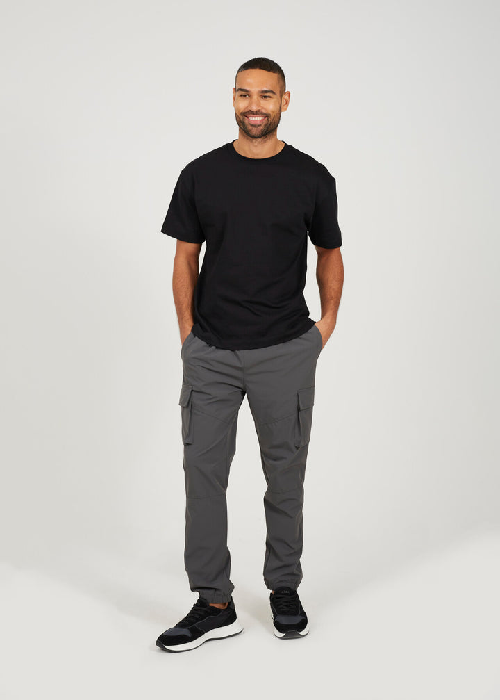 SLIM FIT CARGO TROUSERS, DARK GREY