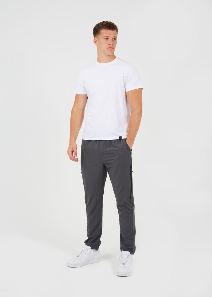 ZIP DETAIL TECH TROUSERS, DARK GREY