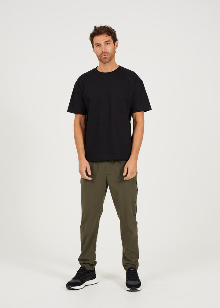 ZIP DETAIL TECH TROUSERS, KHAKI