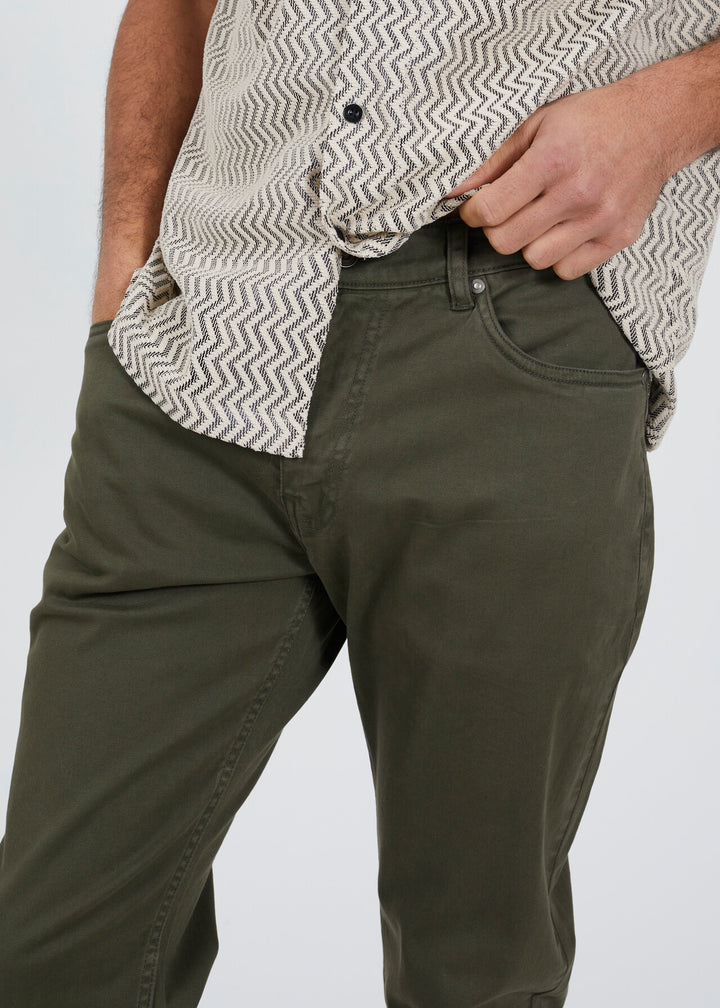 COTTON TWILL CHINO, KHAKI