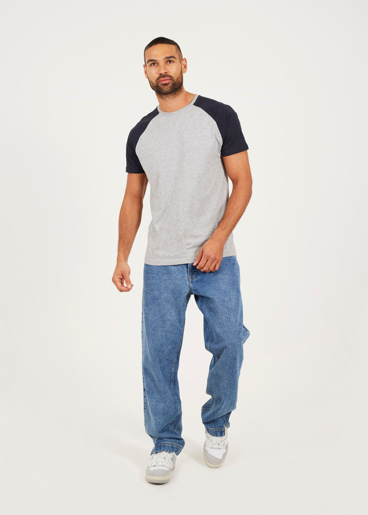 CREW NECK CONTRAST REGLAN T-SHIRT