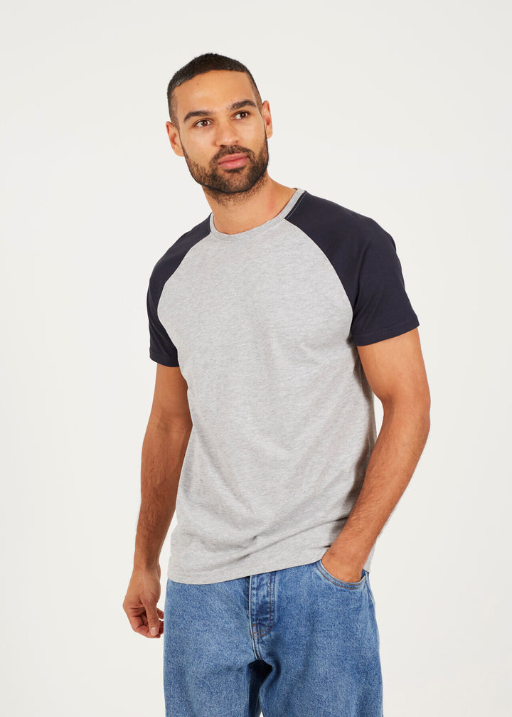 CREW NECK CONTRAST REGLAN T-SHIRT