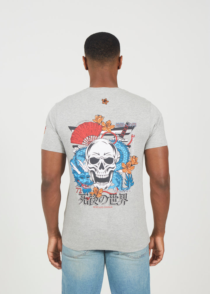 SKULL ORIENTAL PRINTED T-SHIRT