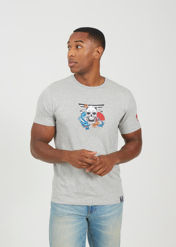 SKULL ORIENTAL PRINTED T-SHIRT