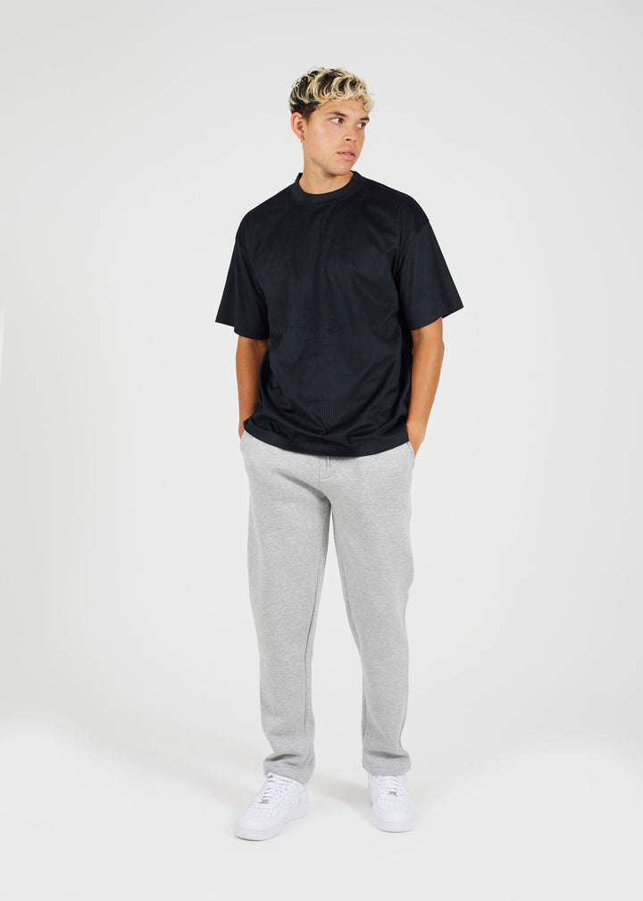 CORD RELAXED FIT T-SHIRT, JET BLACK