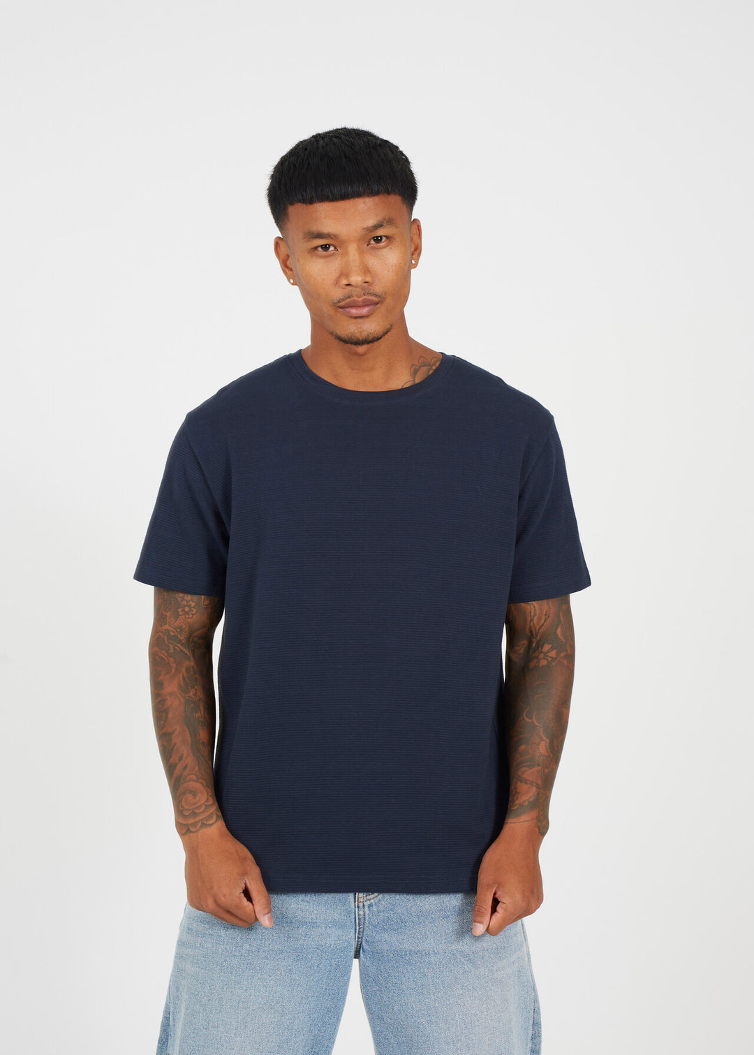 RELAXED FIT OTTOMAN RIBBED T-SHIRT