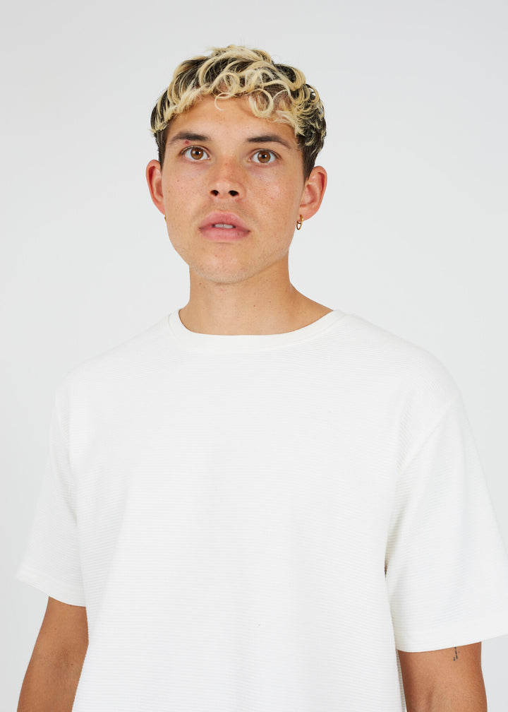 RELAXED FIT OTTOMAN RIBBED T-SHIRT