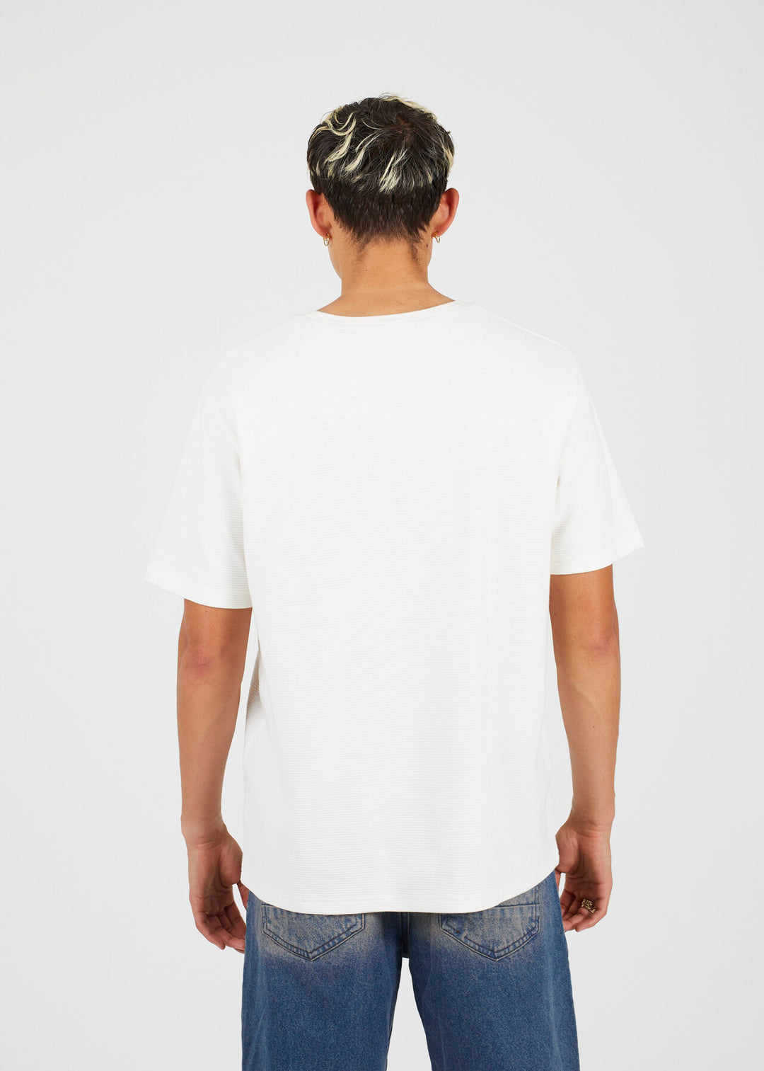 RELAXED FIT OTTOMAN RIBBED T-SHIRT