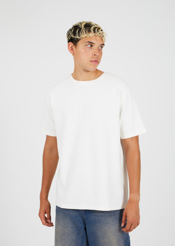 RELAXED FIT OTTOMAN RIBBED T-SHIRT
