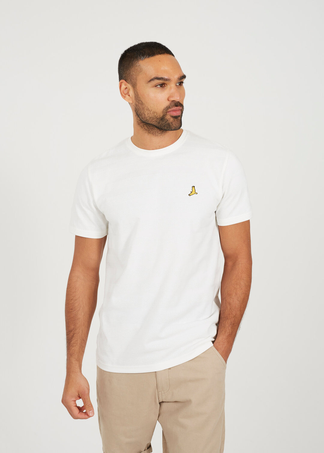 EMBROIDERED BIRD PLAIN T-SHIRT