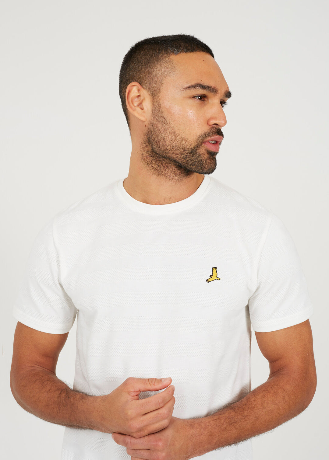 EMBROIDERED BIRD PLAIN T-SHIRT
