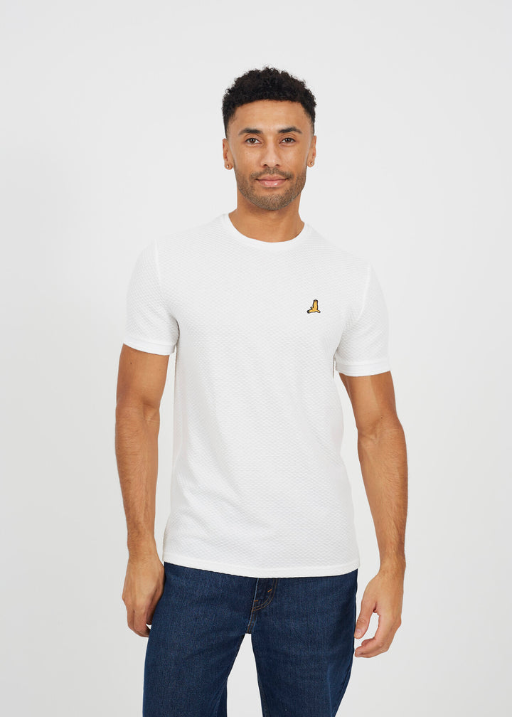 JACQUARD EMBROIDERED BIRD T-SHIRT