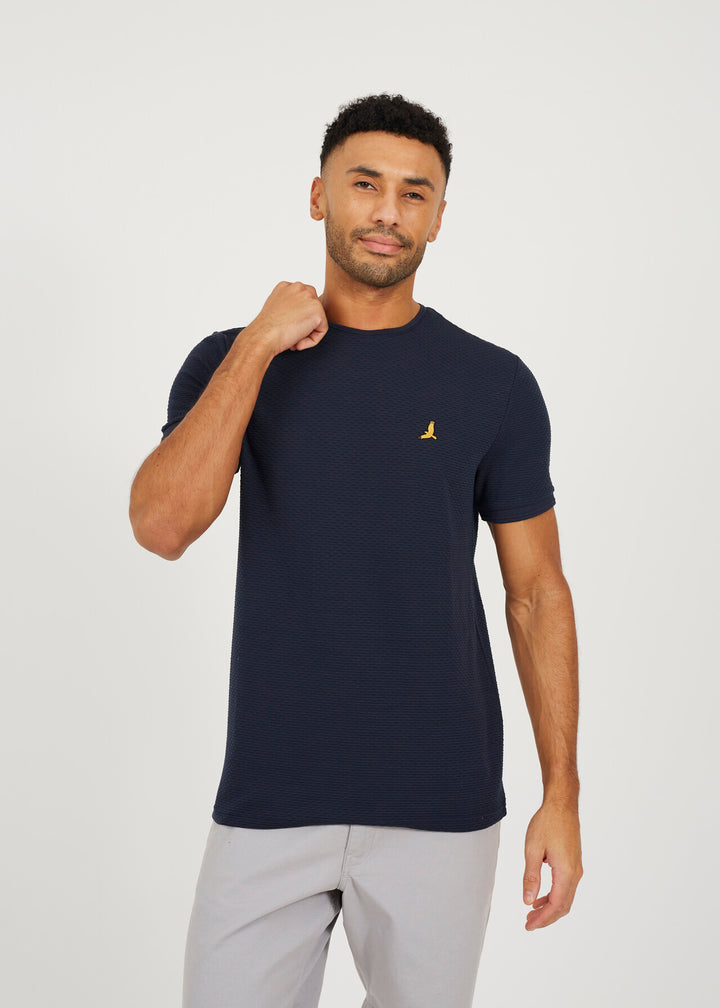 JACQUARD EMBROIDERED BIRD T-SHIRT