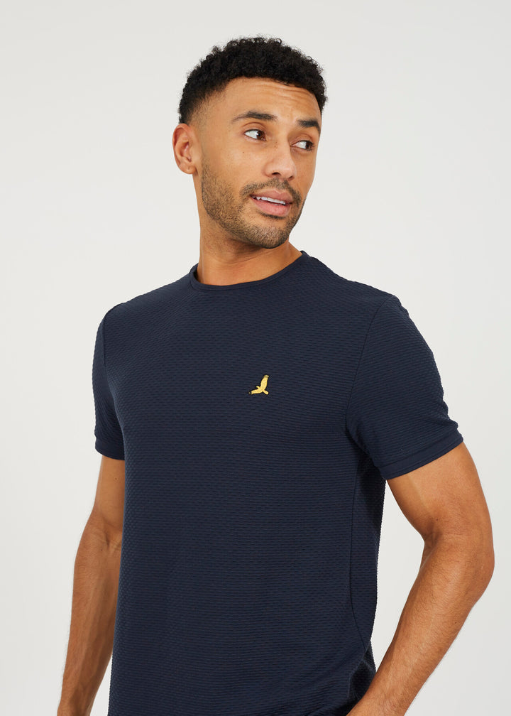JACQUARD EMBROIDERED BIRD T-SHIRT
