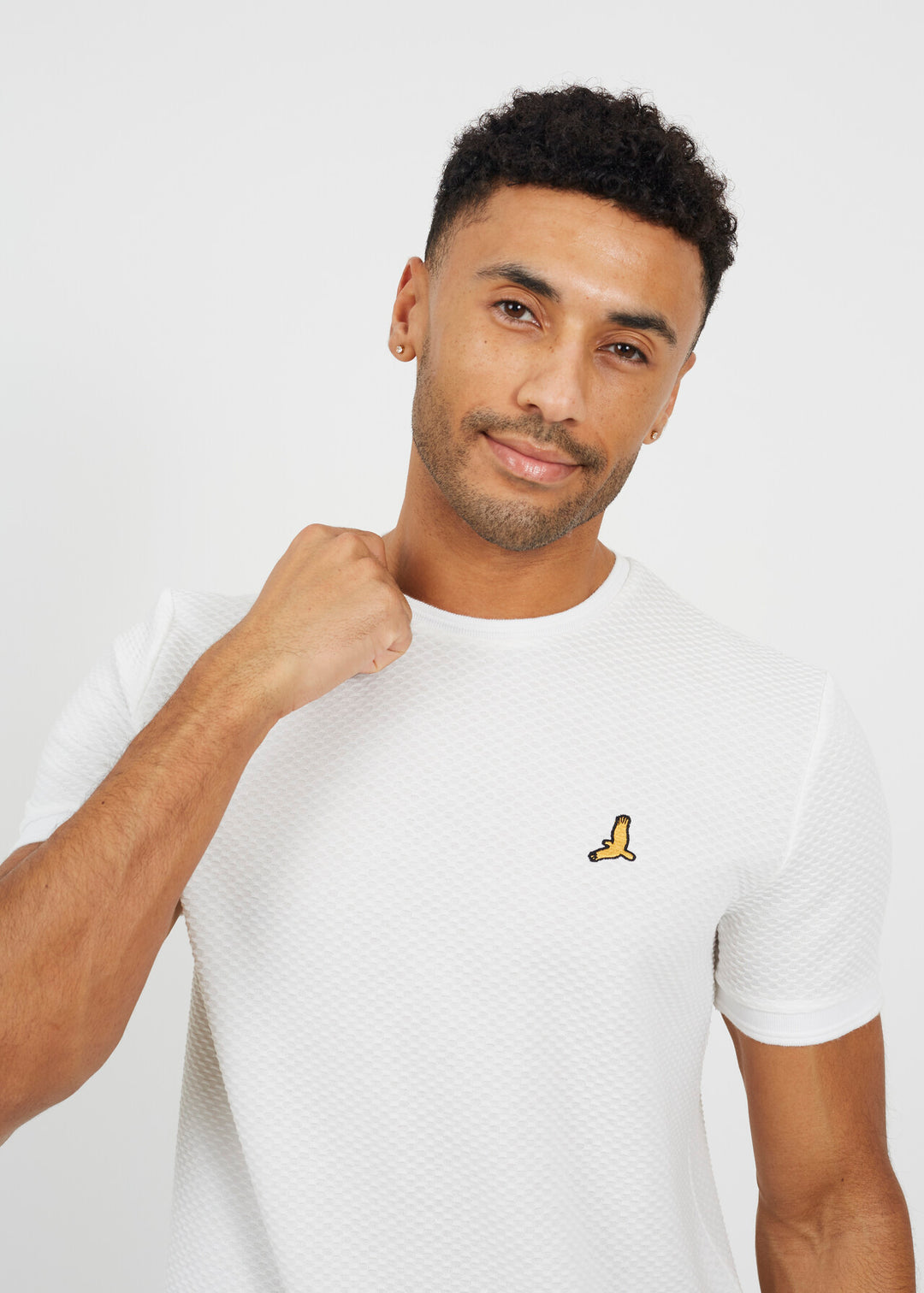 JACQUARD EMBROIDERED BIRD T-SHIRT