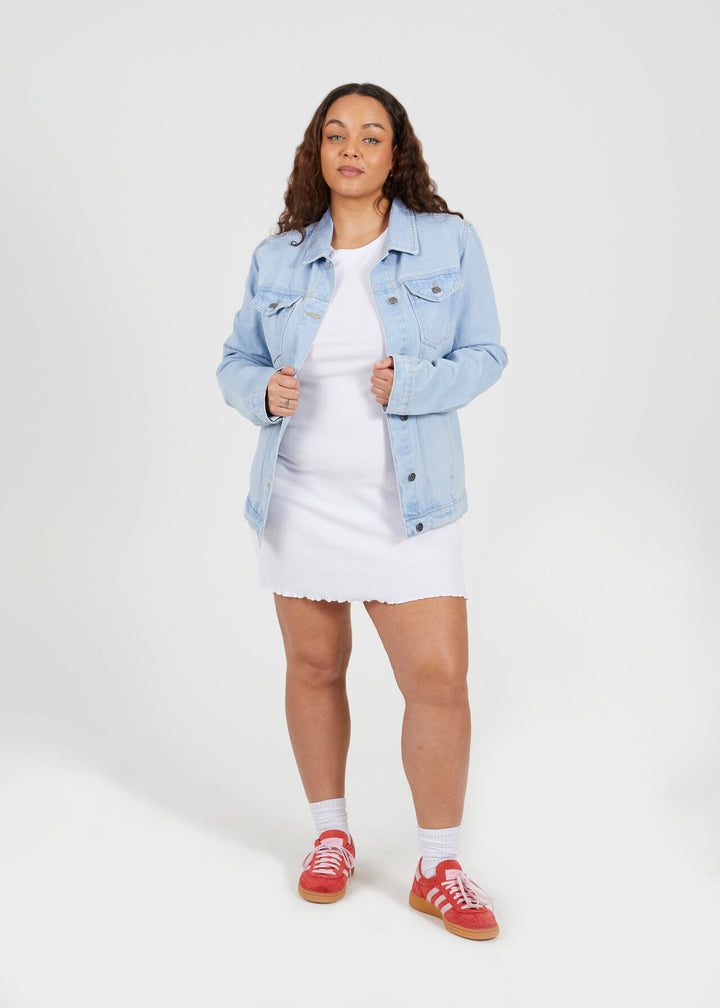 PLUS SIZE LETTUCE HEM DETAIL RIBBED MINI T-SHIRT DRESS