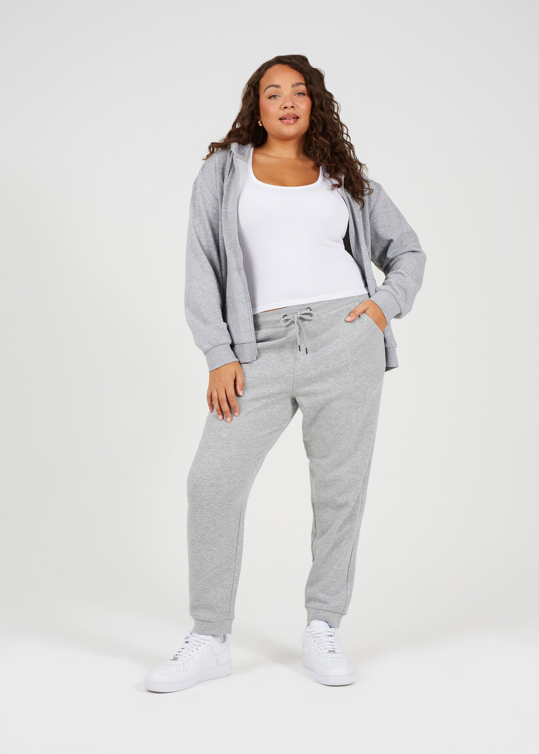 Womens Wholesale Plus Size Grey Marl Jogging Bottoms – Whispering