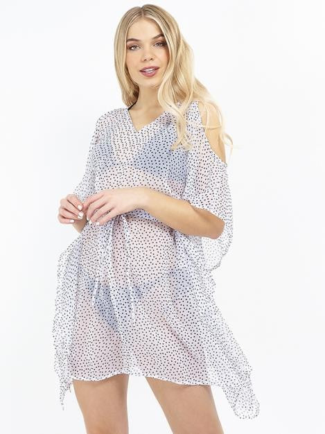 WHITE/BLACK POLKA