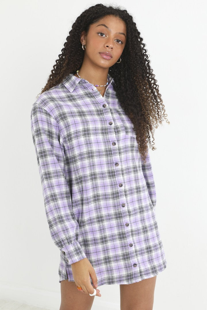 GREY/ LILAC CHECK COMBO