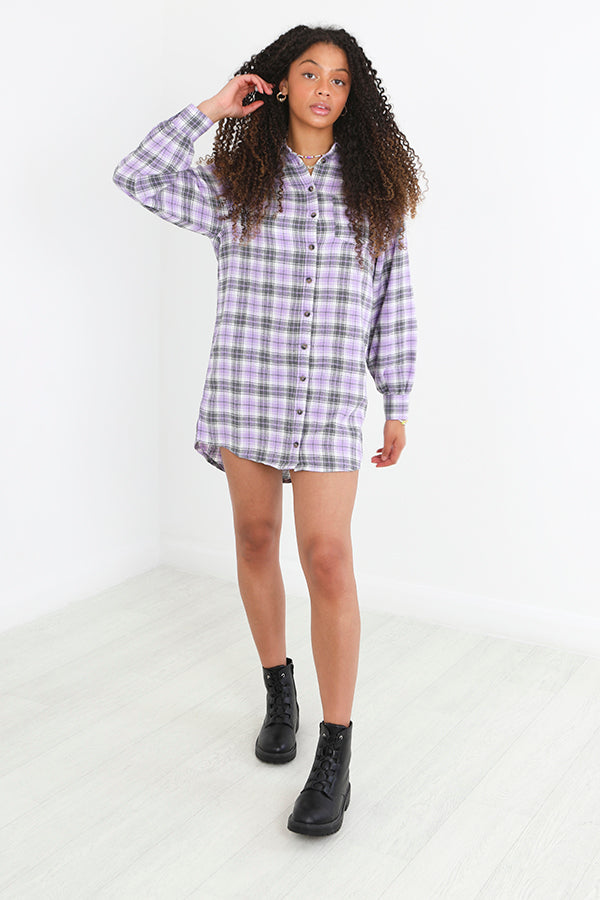GREY/ LILAC CHECK COMBO