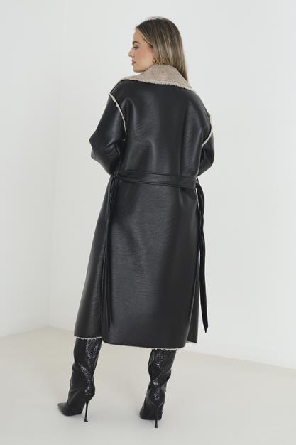 WOMENS WHOLESALE PU TRENCHCOAT WITH SHERPA LINING – Whispering Smith