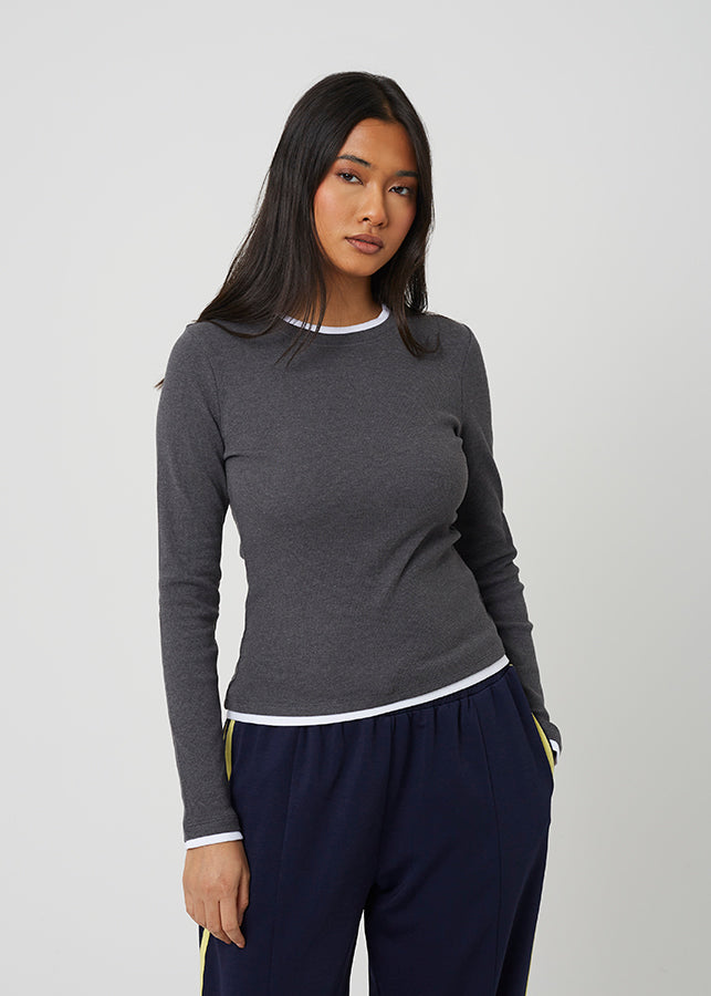 CHARCOAL MARL/WHITE