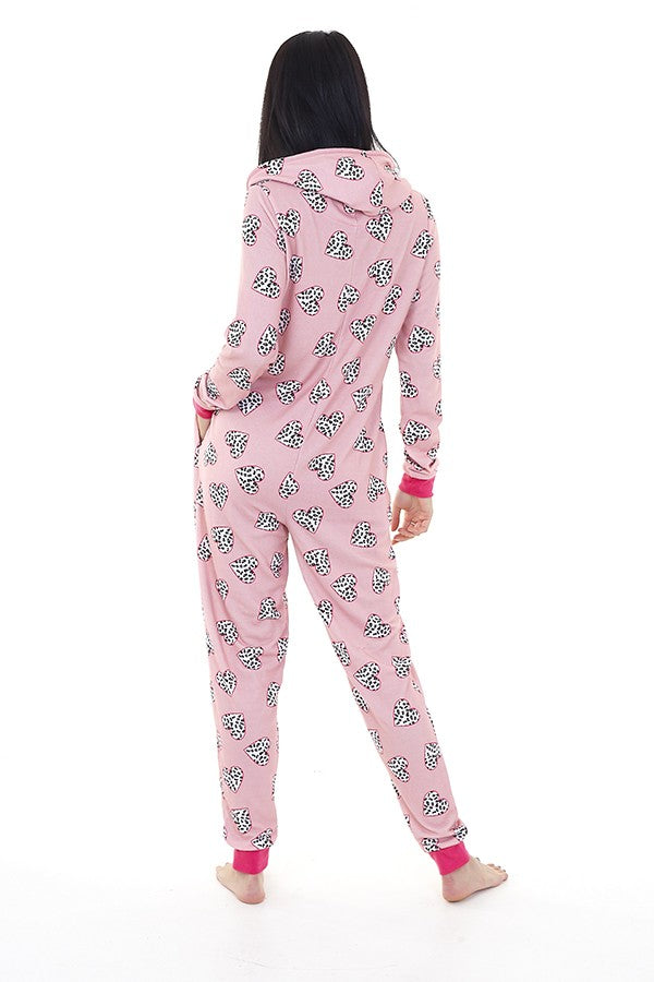 PINK HEART PRINT / BRIGHT PINK