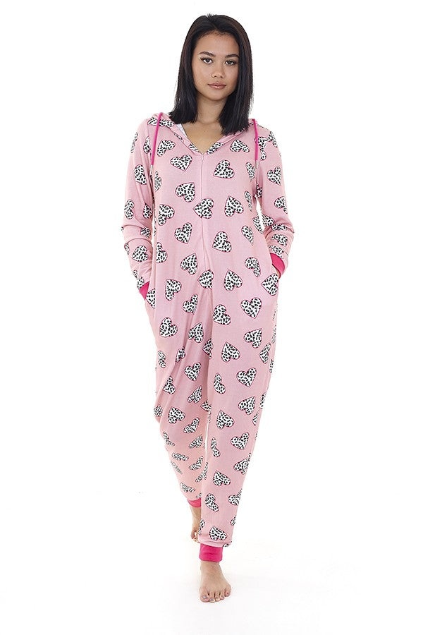 PINK HEART PRINT / BRIGHT PINK
