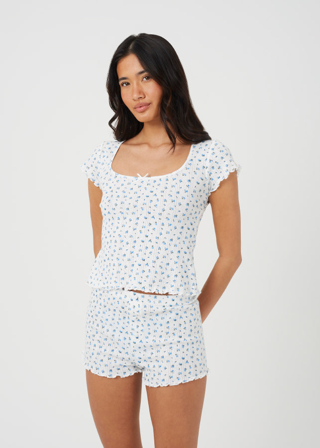 BLUE FLORAL PRINT