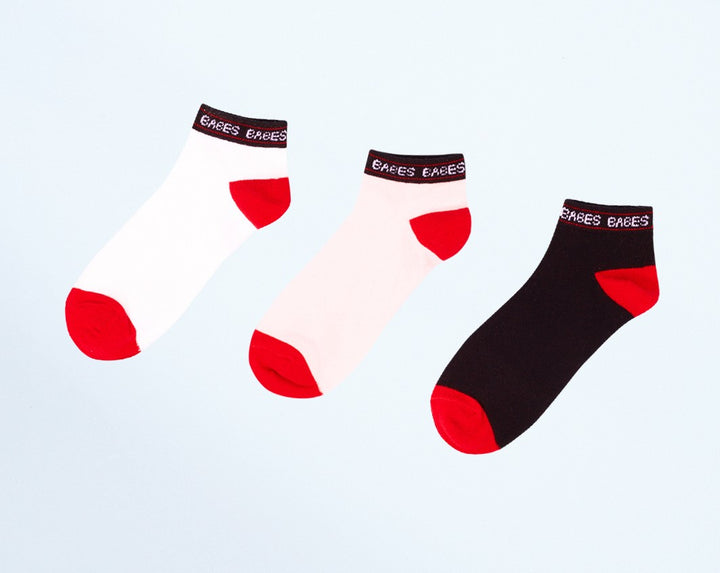 BLACK/RED, WHITE/RED, LT PINK/RED
