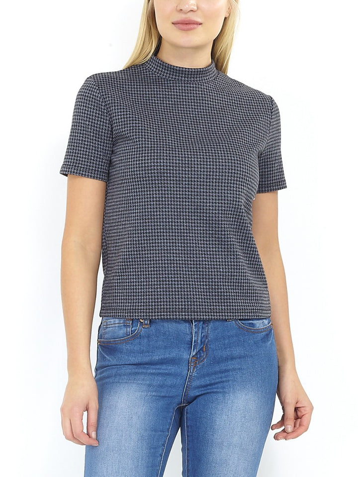 BLACK/GREY DOGTOOTH PRINT