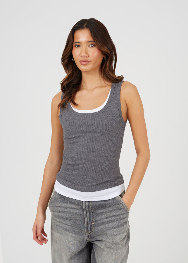 CHARCOAL MARL/WHITE