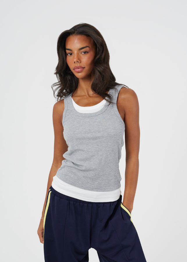 GREY MARL/WHITE