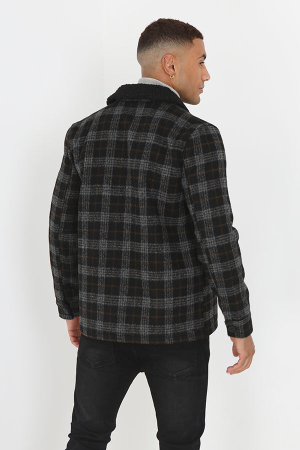 BLACK / BURNT ORANGE CHECK