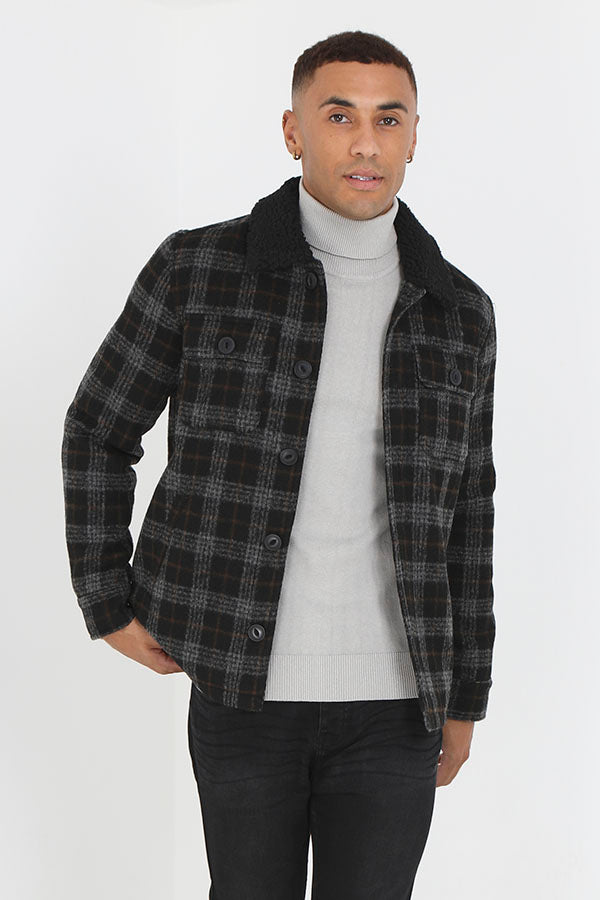 BLACK / BURNT ORANGE CHECK