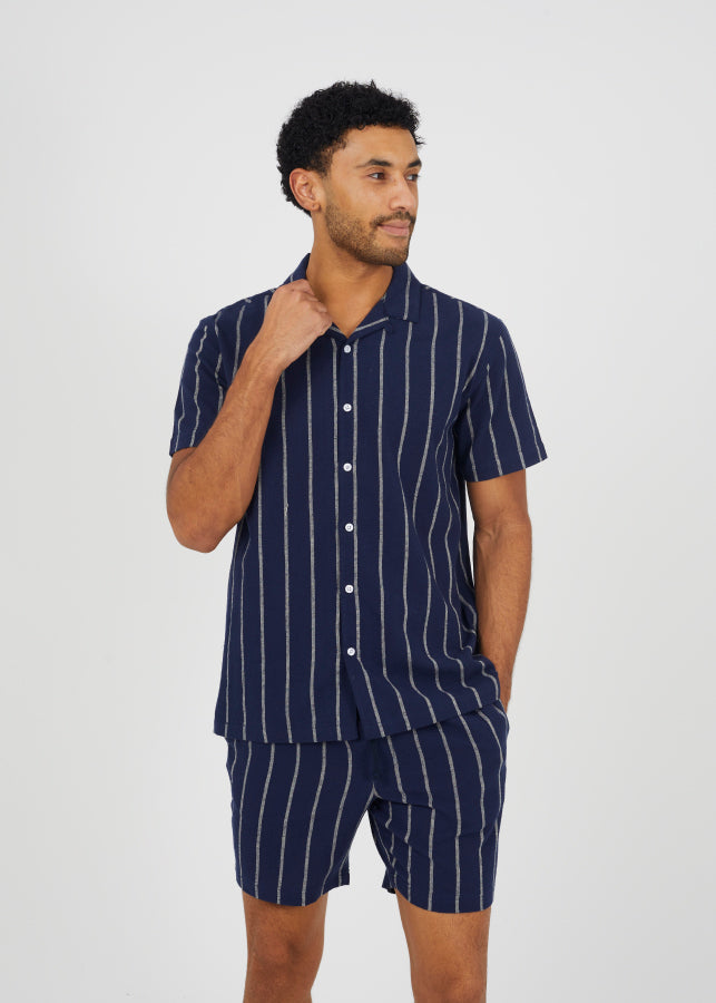 NAVY/ECRU
