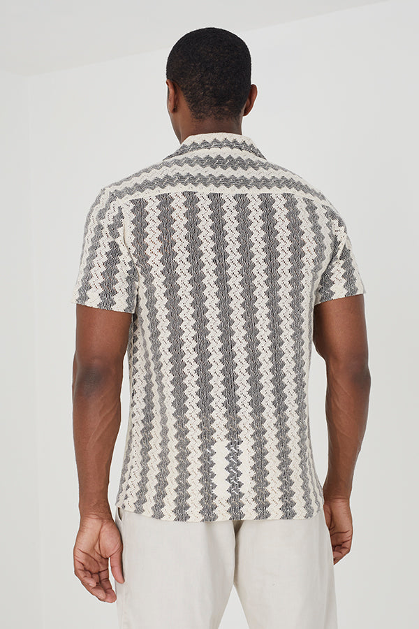 ECRU/BLACK CROCHET