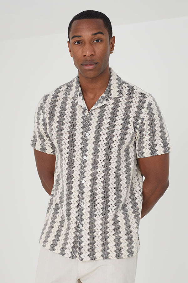 ECRU/BLACK CROCHET