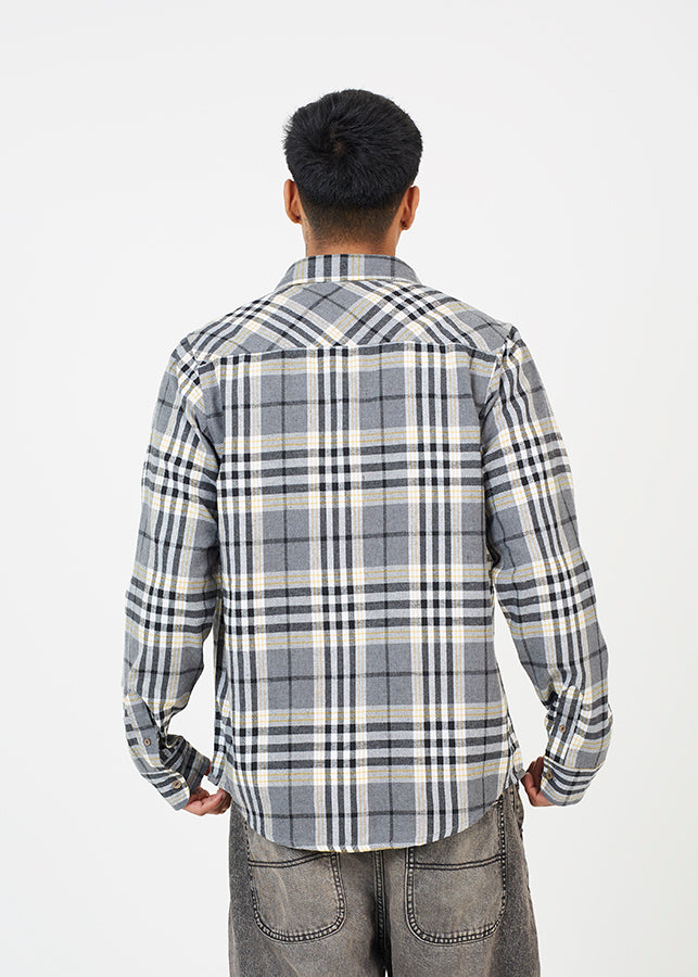 BEIGE / BLACK / WHITE & MUSTARD CHECK