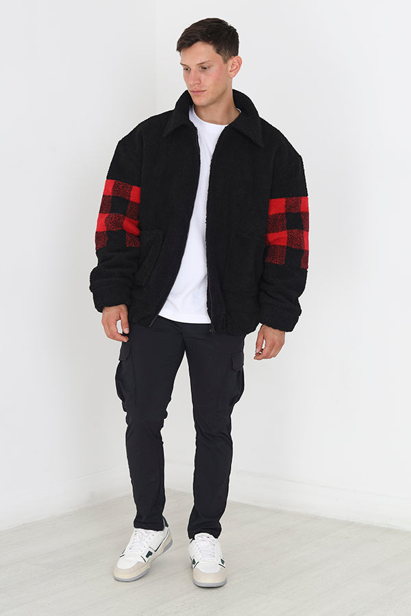 JET BLACK BORG/RED CHECK