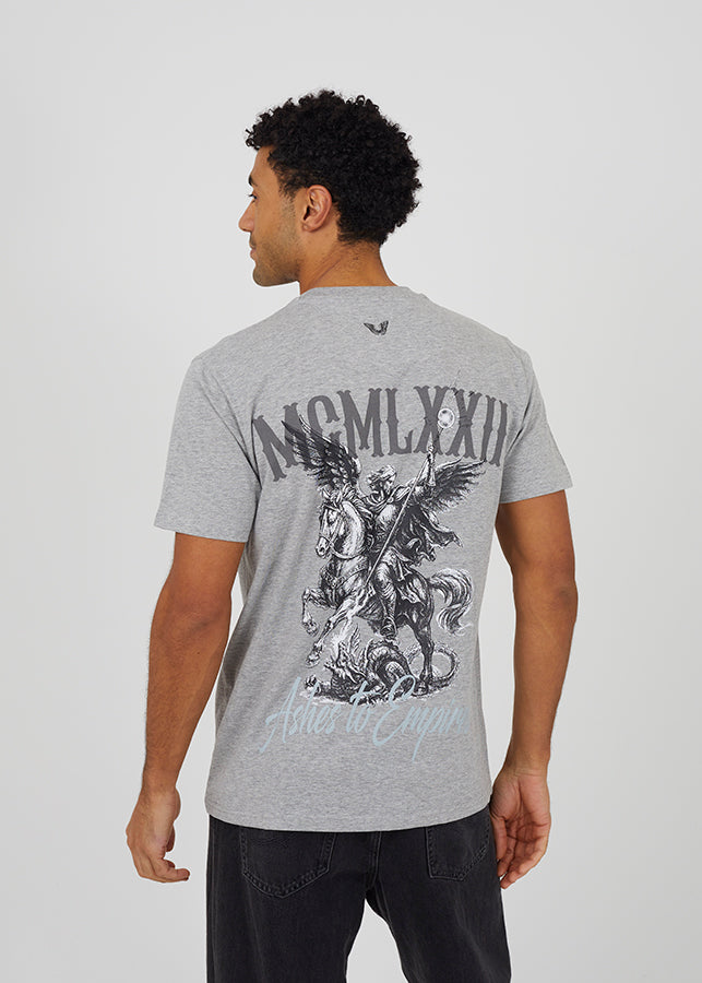 LIGHT GREY MARL / MULTI-COLOUR PRINT