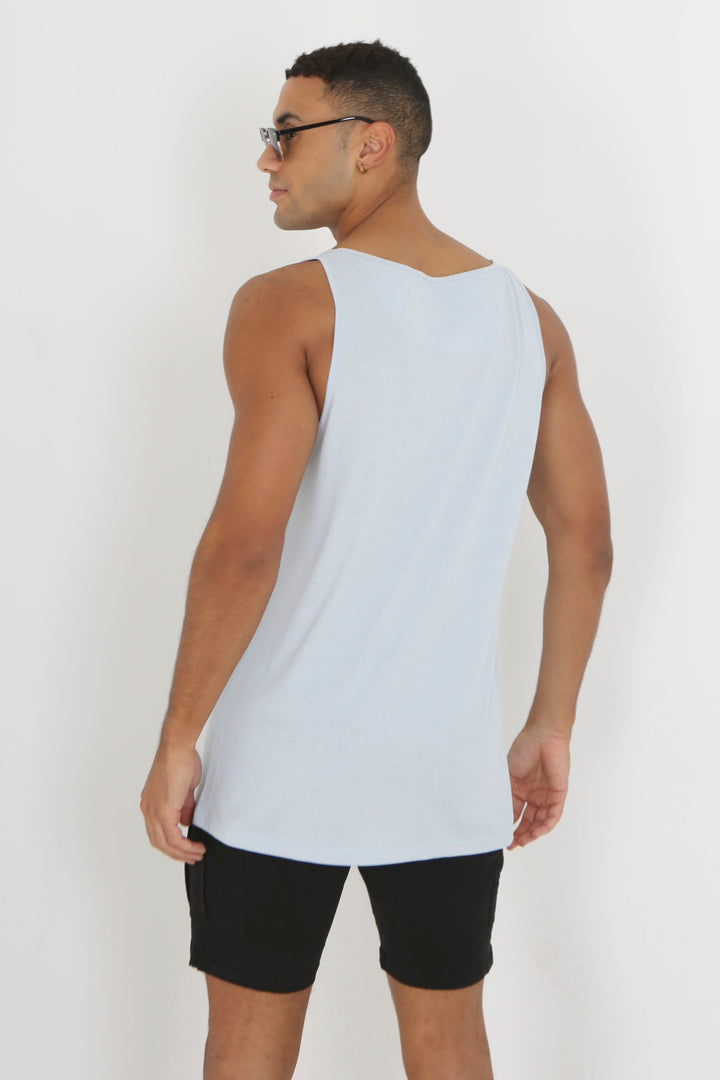 BABY BLUE/MULTI-COLOUR PRINT