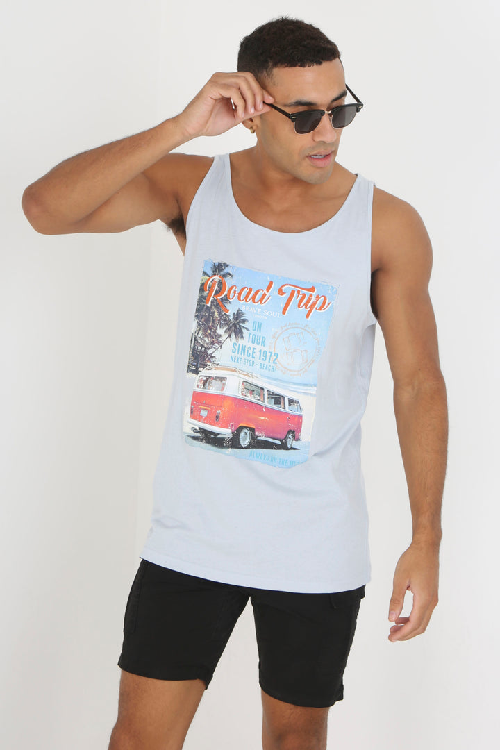 BABY BLUE/MULTI-COLOUR PRINT