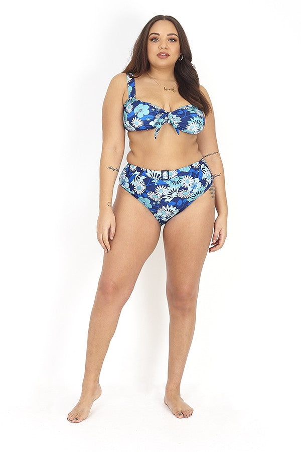 BLUE RETRO FLORAL PRINT